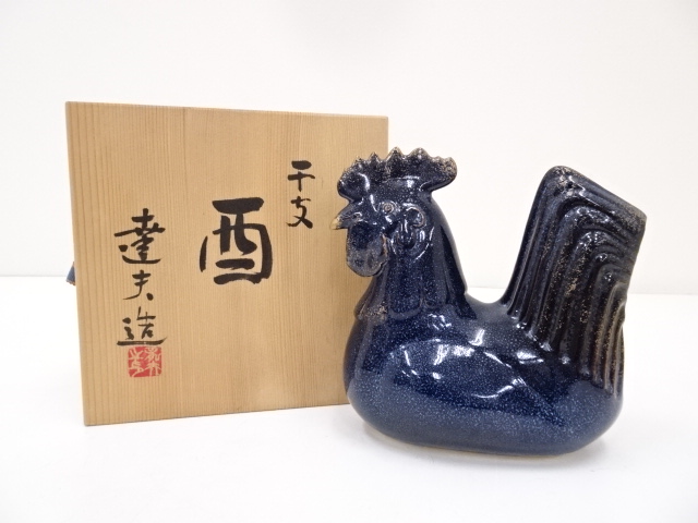 JAPANESE POTTERY ROOSTER FIGURINE BY TATSUO AMANO 
